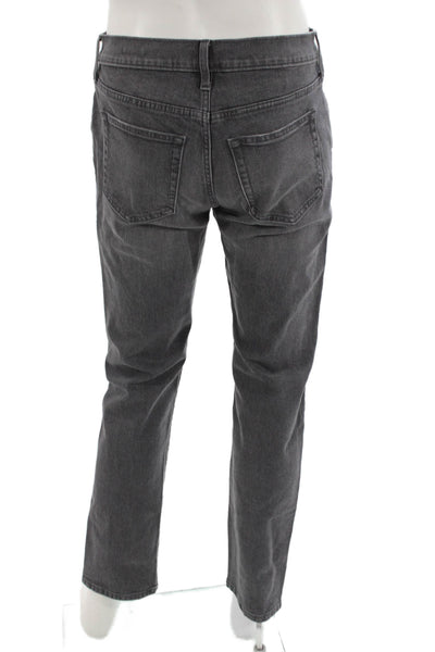 J Crew Mens Straight Gray Jeans 99% Cotton Button Size 30