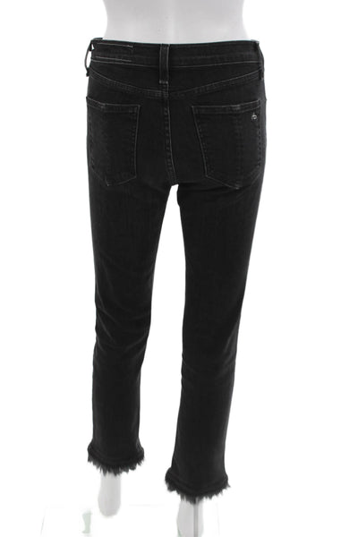 Rag & Bone Jean Women Cropped Skinny Ankle Jeans Black Mid Rise Size 27