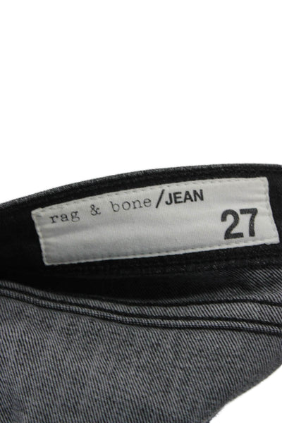Rag & Bone Jean Women Cropped Skinny Ankle Jeans Black Mid Rise Size 27