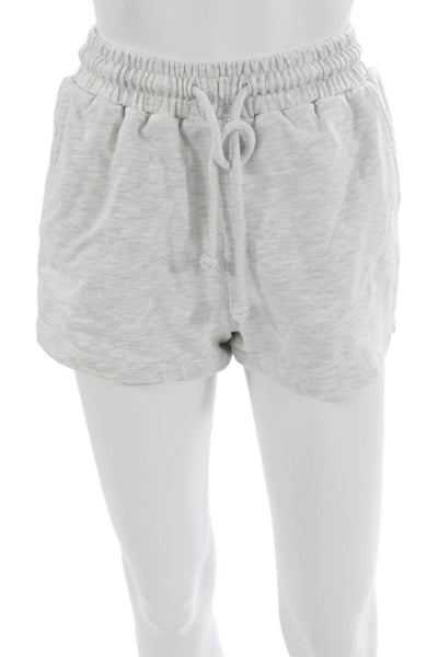 Zara Women Sweat Shorts Gray Drawstring Cotton Blend Size S