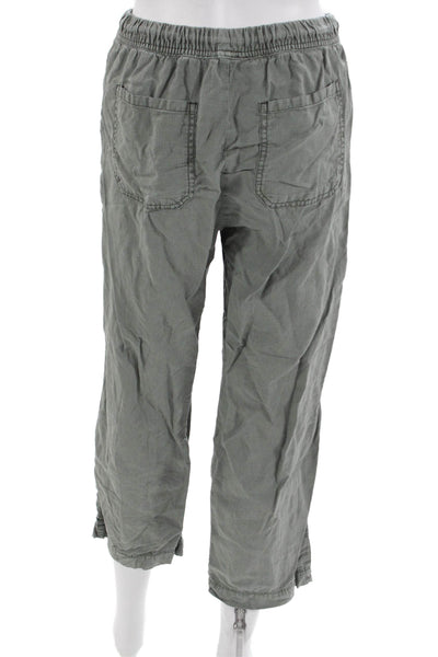 Splendid Women Cropped Jogger Pants Gray Drawstring Petite Size XS