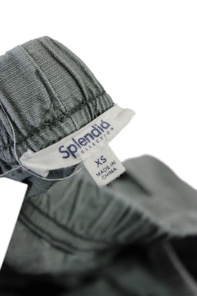 Splendid Women Cropped Jogger Pants Gray Drawstring Petite Size XS