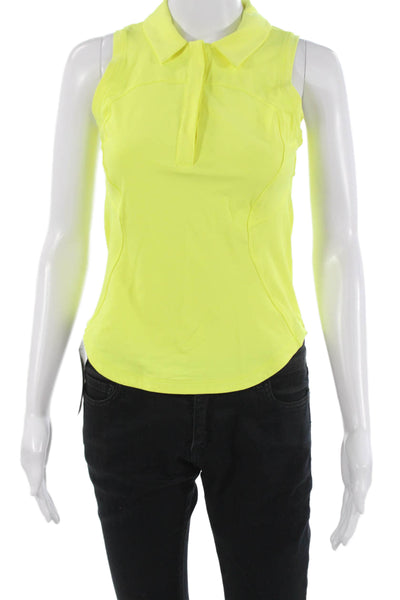 Lululemon Womens Yellow Sleeveless Collared Polo Nylon Spring Size 4