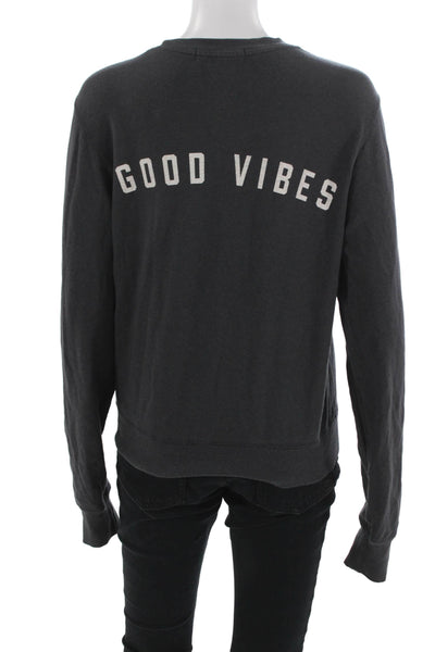 Spiritual Gangster Womens Dark Gray Pullover Sweatshirt Crew Neck Graphic Size S
