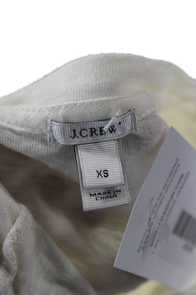 J Crew Womens Basic Floral Cotton Crewneck 3/4 Sleeve T-Shirt Size XS