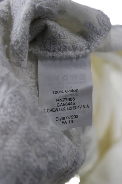 J Crew Womens Basic Floral Cotton Crewneck 3/4 Sleeve T-Shirt Size XS