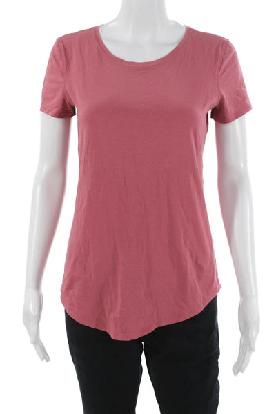 Lululemon Womens Basic Short Sleeve Round Neck Pink Pima Cotton T-Shirt Size 4