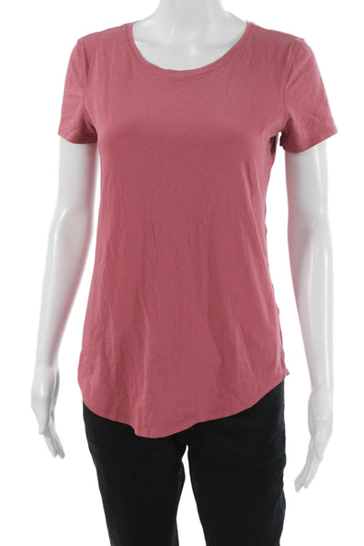 Lululemon Womens Basic Short Sleeve Round Neck Pink Pima Cotton T-Shirt Size 4