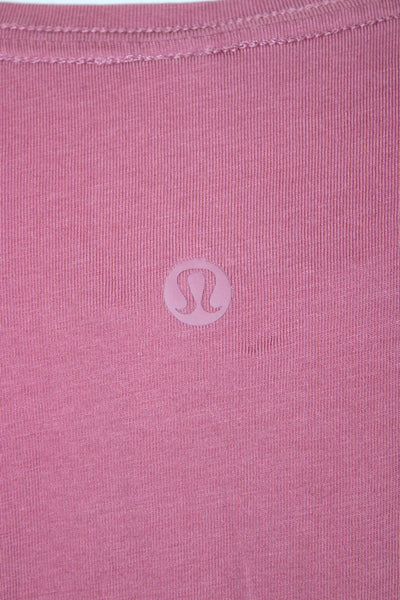 Lululemon Womens Basic Short Sleeve Round Neck Pink Pima Cotton T-Shirt Size 4