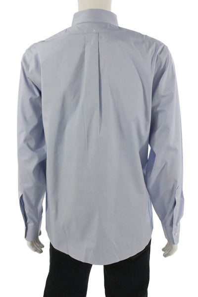 Brooks Brothers Mens Point Collar Dress Shirt Light Blue Supima Size L