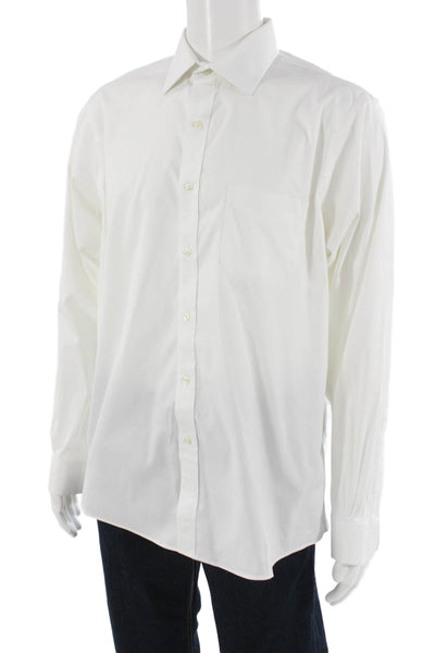 Brooks Brothers Mens Supima Point Collar Dress Shirt White Size L