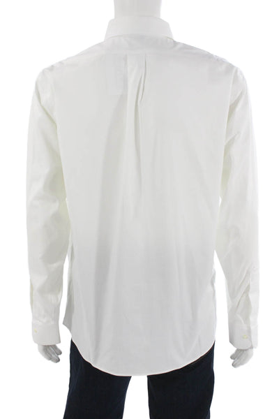 Brooks Brothers Mens Supima Point Collar Dress Shirt White Size L