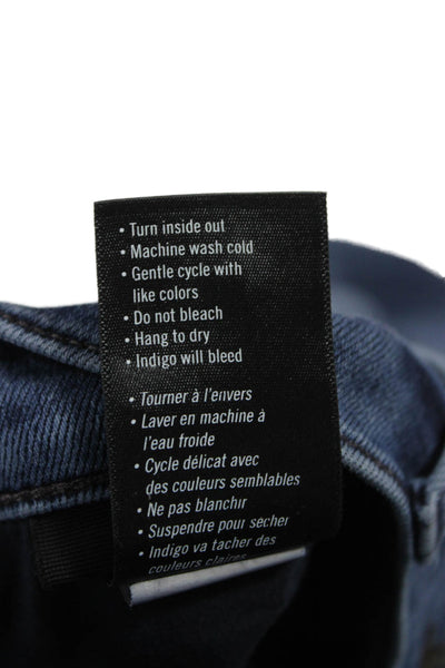 Paige Mens Straight Ankle Jeans Dark Blue Button Size 36