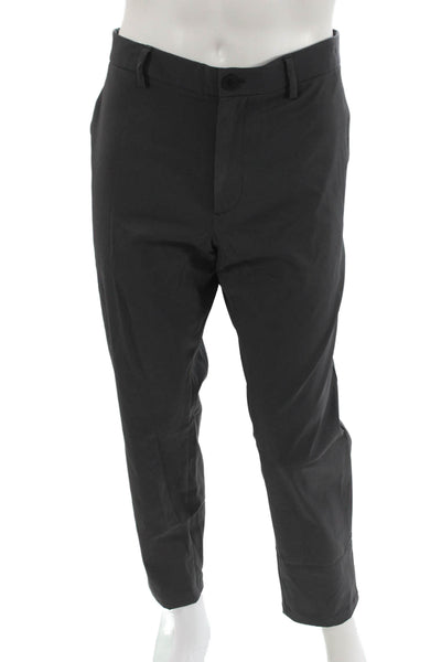 Theory Mens Ankle Dress Pants Black Button Closure Designer Size 36
