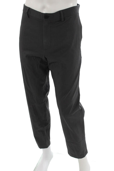 Theory Mens Ankle Dress Pants Black Button Closure Designer Size 36