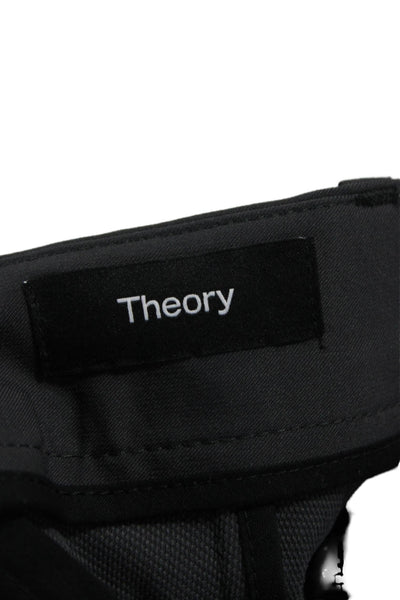 Theory Mens Ankle Dress Pants Black Button Closure Designer Size 36