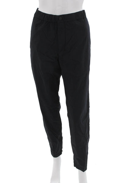 Theory Women Ankle Jogger Pants Black Nylon Blend Size M