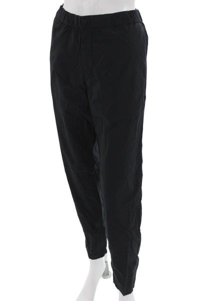 Theory Women Ankle Jogger Pants Black Nylon Blend Size M