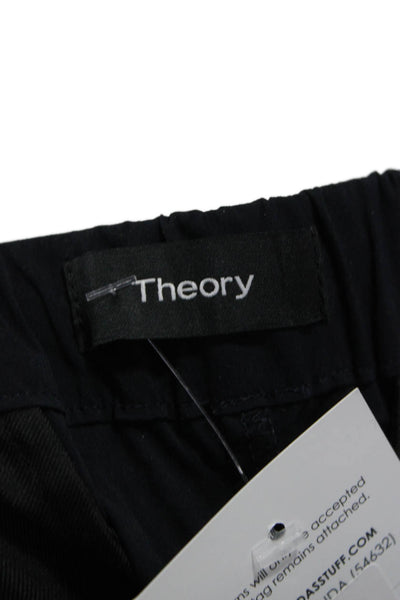 Theory Women Ankle Jogger Pants Black Nylon Blend Size M
