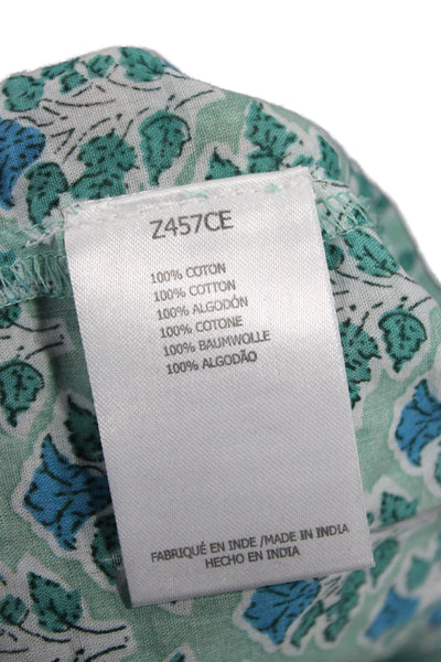 Molly Bracken Womens Cami Green Floral V Neck Spaghetti Strap Cotton Size S