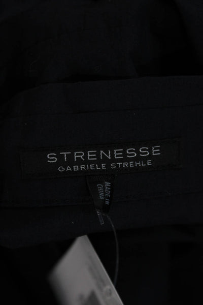 Strenesse Womens Black Cotton Blend Collared Button-Up Long Sleeve Size S