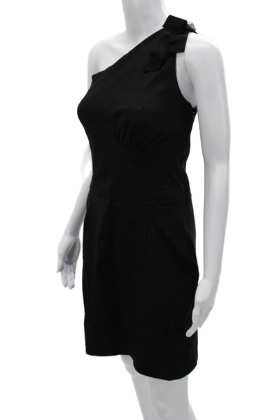 Badgley Mischka Women Sheath Dress Black Silk Sleeveless Short Size 8