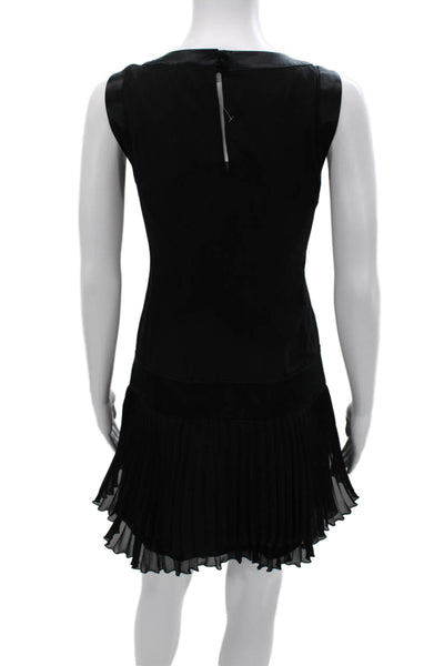 Karen Millen Women Black Mini Sheath Dress Sleeveless Round Neck Size 8