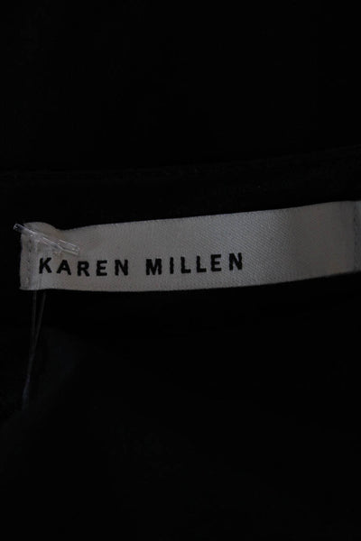 Karen Millen Women Black Mini Sheath Dress Sleeveless Round Neck Size 8
