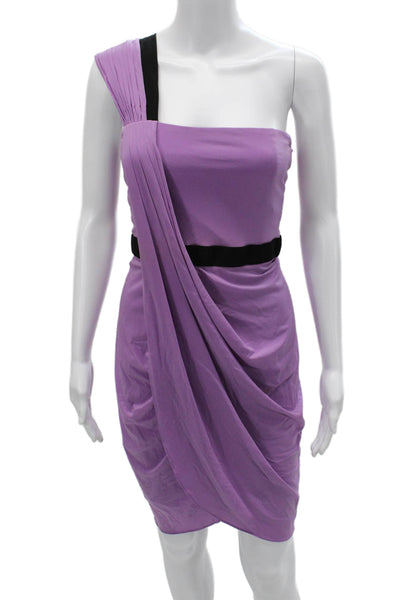 BCBGMAXAZRIA Women Bodycon Purple Sleeveless Square Neck Short Dress Size M