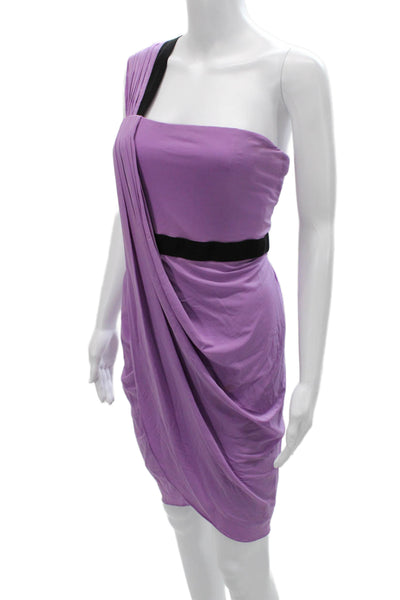BCBGMAXAZRIA Women Bodycon Purple Sleeveless Square Neck Short Dress Size M