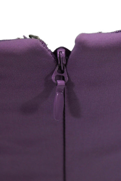 BCBGMAXAZRIA Women Bodycon Purple Sleeveless Square Neck Short Dress Size M