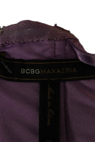 BCBGMAXAZRIA Women Bodycon Purple Sleeveless Square Neck Short Dress Size M