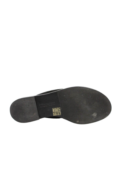 Freda Salvador Womens Suede Thong Slide On Sandals Black Size 9
