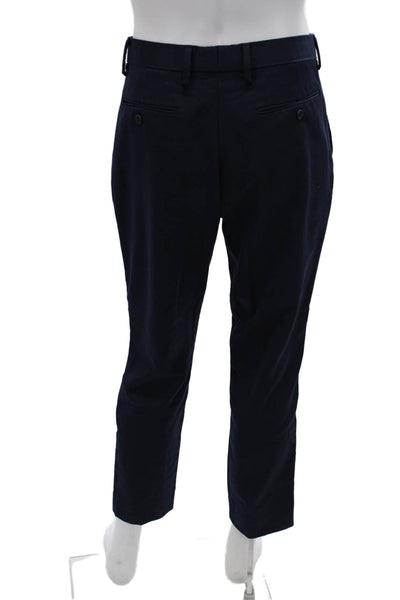 Banana Republic Mens Ankle Dress Pants Dark Blue Button Size 33