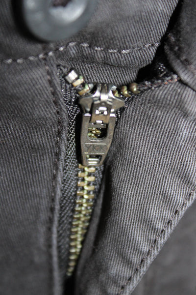 Zara Mens Dark Gray Cropped Cargo Pants Cotton Elastane Size 31