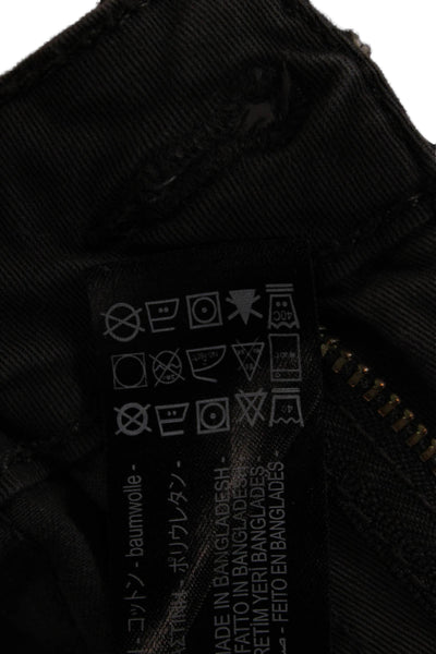 Zara Mens Dark Gray Cropped Cargo Pants Cotton Elastane Size 31