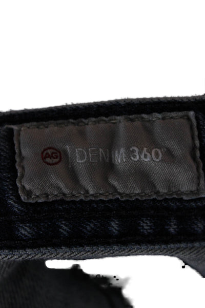 AG Adriano Goldschmied Mens Cropped Straight Jeans Dark Blue Button Size 34