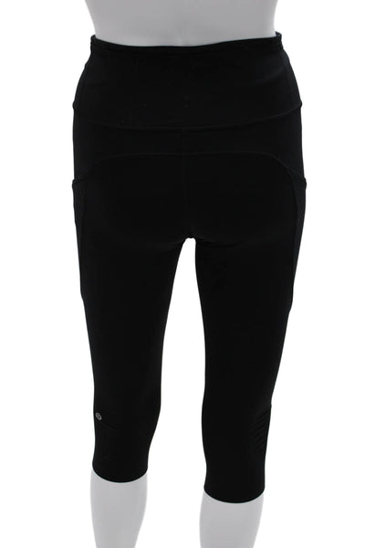 Lululemon Womens Laser Cut Sleeveless Active Tank Top Leggings Set Black Size 4