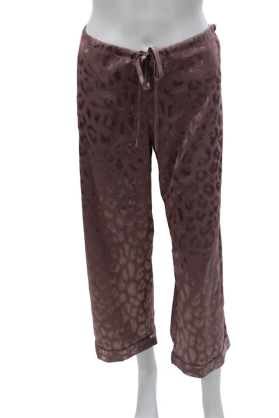 Natori Womens Leopard Print Scoop Neck Sleeveless Pajama Set Pink Size S