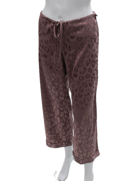 Natori Womens Leopard Print Scoop Neck Sleeveless Pajama Set Pink Size S