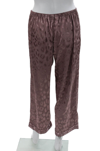 Natori Womens Leopard Print Scoop Neck Sleeveless Pajama Set Pink Size S