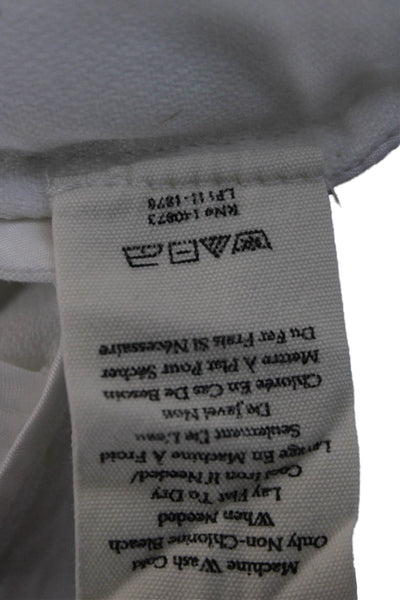 Love Shack Fancy Womens White Linen Button Front Shorts Size 0