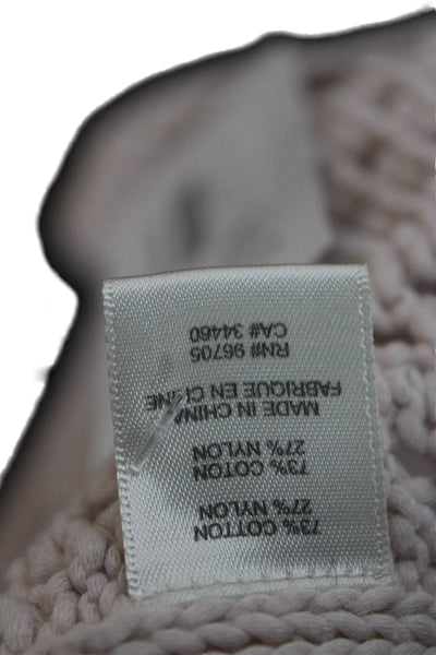 Rebecca Taylor Women Classic Pullover Sweater Beige Crew Neck Size M