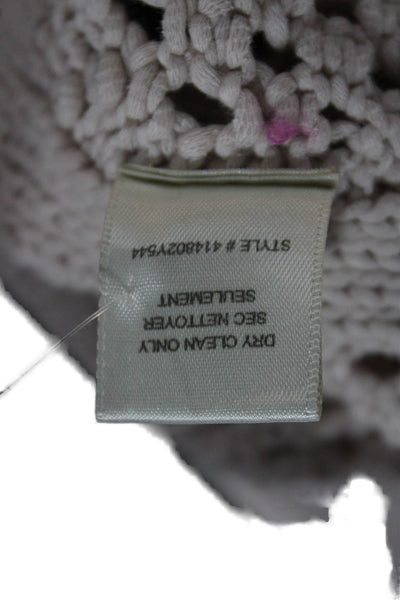 Rebecca Taylor Women Classic Pullover Sweater Beige Crew Neck Size M