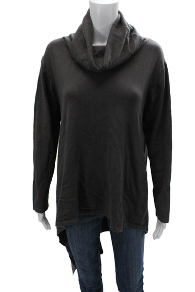 Sophy Curson Women Dark Gray Turtleneck Pullover Sweater Long Sleeve Size M