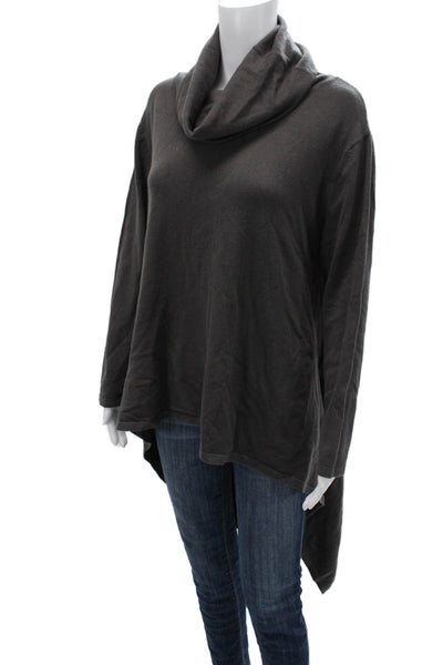Sophy Curson Women Dark Gray Turtleneck Pullover Sweater Long Sleeve Size M