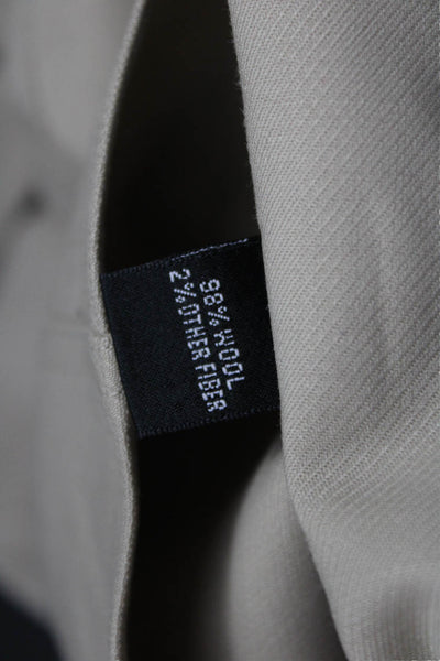 Linda Allard Ellen Tracy Womens Beige Wool Collared Button 3/4 Sleeve Size 16