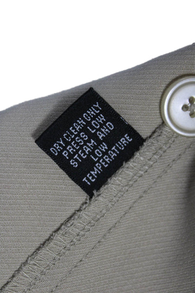 Linda Allard Ellen Tracy Womens Beige Wool Collared Button 3/4 Sleeve Size 16