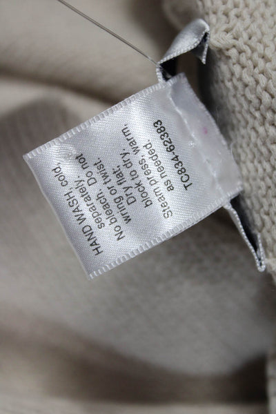 Pendleton Womens Pullover Sweater Beige 3/4 Sleeve Round Neck 100%Cotton Size M
