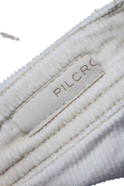 Pilcro Anthropologie Women Cropped Ankle Pants Beige Button Cotton Size 26